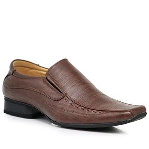 NEW Men's Dress Loafers Elastic Slip on with Plain Fashion Comfy Brown Wedding